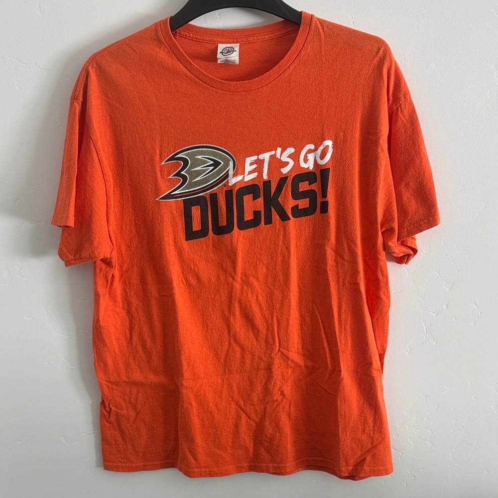 Orange 'Let's Go Ducks!' Short Sleeve Graphic Tee